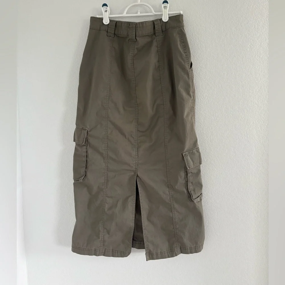 Cotton On Olive Cargo Utility Maxi Skirt